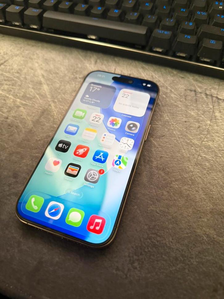 Iphone 16 pro 128GB, 95% batterij, Telecommunicatie, Mobiele telefoons | Apple iPhone, Zo goed als nieuw, 128 GB, Zonder abonnement