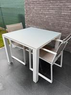 Life tafel 90x90 met 2 stoelen, Tuin en Terras, Gebruikt, Textileen, Tuinset, Eettafel