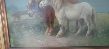 Mooi olieverf schilderij op doek gesigneerd  beschikbaar voor biedingen