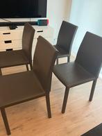 4 eetkamerstoelen grijs/taupe, Huis en Inrichting, Ophalen, Zo goed als nieuw, Grijs