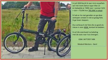 Mini vouwifiets, Fietsen en Brommers, Fietsen | Vouwfietsen, Ophalen, Versnellingen, Zo goed als nieuw, Totaal opvouwbaar