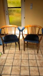 Twee stoeltjes in hout, Huis en Inrichting, Stoelen, Blauw, Twee, Gebruikt, Hout