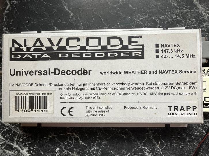 Zoek user manual trapp navicode data recorder weerfax naftex, Télécoms, Émetteurs & Récepteurs, Utilisé, Récepteur, Enlèvement ou Envoi