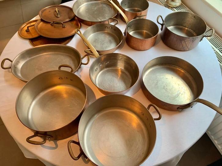 Koperen pannen Eenhoorn / Unicorn, Antiek en Kunst, Antiek | Brons en Koper, Koper, Ophalen of Verzenden