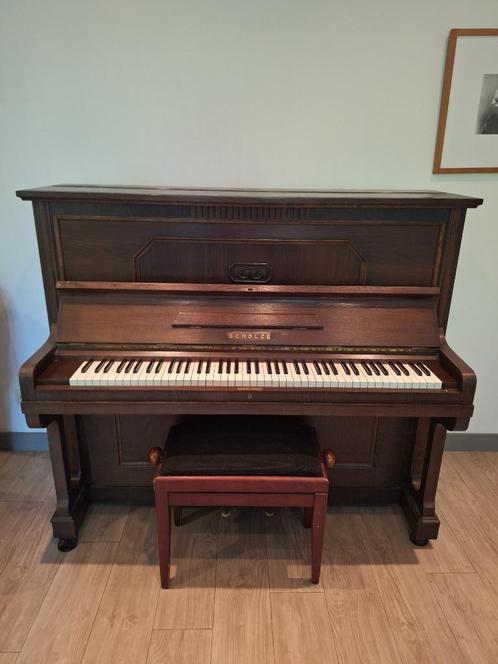 Antieke Scholze piano volledig gerestaureerd, Muziek en Instrumenten, Piano's, Gebruikt, Piano, Bruin, Ophalen
