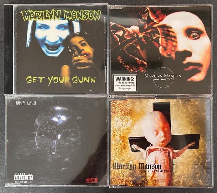 MARILYN MANSON - Verzameling van 4 maxi CDs, Cd's en Dvd's, Cd's | Hardrock en Metal, Zo goed als nieuw, Verzenden