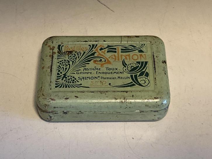 Vintage blik Salmon pastilles, Verzamelen, Blikken, Gebruikt, Overige, Overige merken, Ophalen of Verzenden