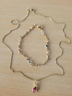 SIERADEN MET KETTING EN ARMBAND „VICTORIA”, Ophalen of Verzenden, Zo goed als nieuw, Goud, Met hanger