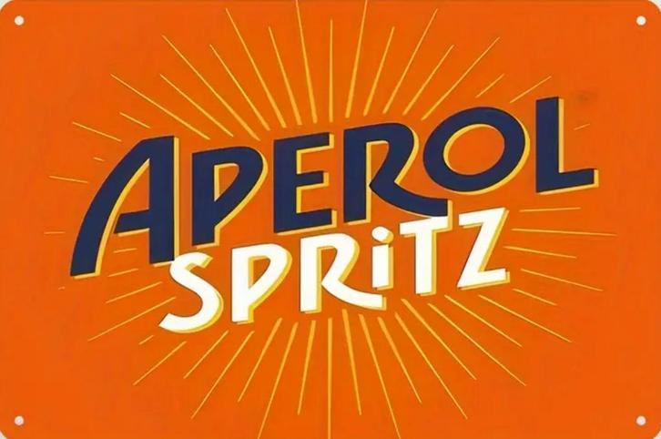 Reclamebord vintage Aperol Spritz 5 - mancave poolhouse new, Verzamelen, Merken en Reclamevoorwerpen, Nieuw, Reclamebord, Ophalen of Verzenden
