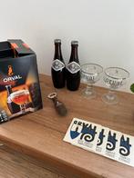 Coffret cadeau Orval 2 bouteilles 33cl, 2 verres galopins +, Zo goed als nieuw, Flesje(s)