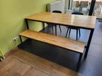 Moderne eettafel voor 6 personen plus bank, Huis en Inrichting, Tafels | Eettafels, Ophalen, Gebruikt, Modern, Industrieel, 50 tot 100 cm