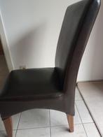 Bruine  lederen  stoelen 4stuks, Ophalen, Zo goed als nieuw