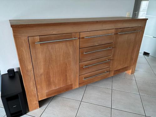 Teak Dressoir kast, Huis en Inrichting, Kasten | Dressoirs, Zo goed als nieuw, 200 cm of meer, 50 tot 75 cm, Met lade(s), Met deur(en)