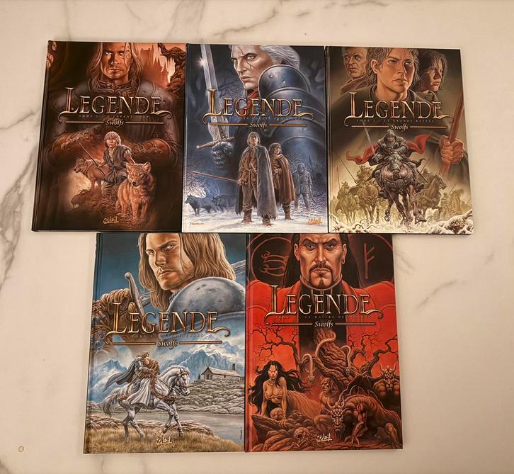 Lot BD — "Légende" (Swolfs) — Tomes 1 à 5, Boeken, Stripverhalen, Zo goed als nieuw, Meerdere stripboeken, Ophalen of Verzenden