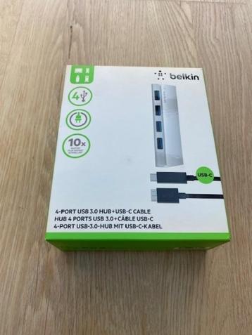 Hub USB 3.0 4 ports Belkin + câble USB-C - Nouveau !