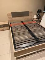 2 persoons bed met lattenbodem, Ophalen, Zo goed als nieuw, 140 cm, Matras