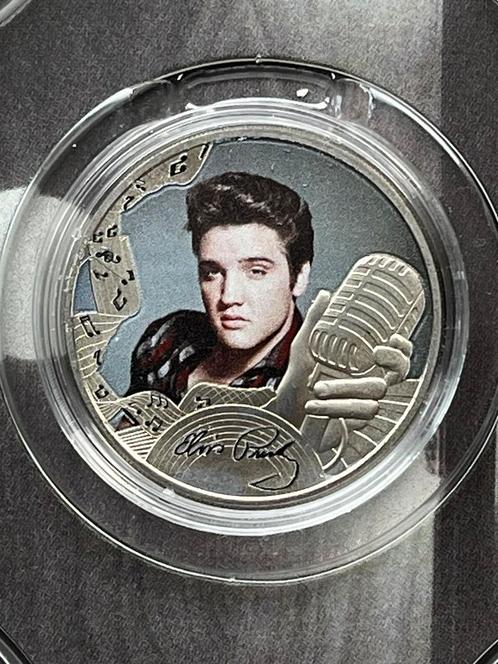 Elvis Presley 1/2 crown Gibraltar kleur, Timbres & Monnaies, Monnaies | Europe | Monnaies non-euro, Enlèvement