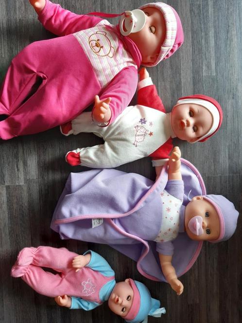 4 baby poppen, Kinderen en Baby's, Speelgoed | Poppen, Gebruikt, Babypop, Ophalen