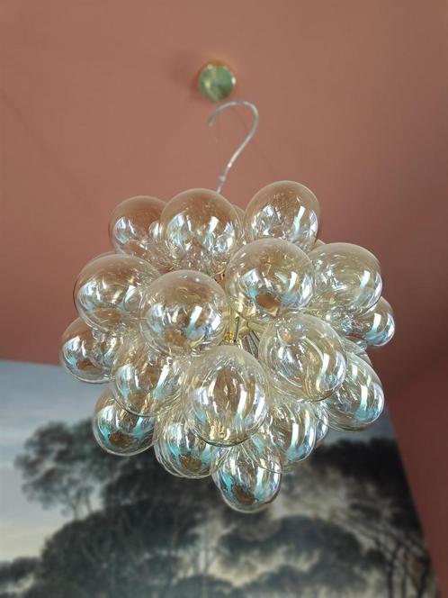 Hanglamp - Design, Huis en Inrichting, Lampen | Hanglampen, Zo goed als nieuw, 50 tot 75 cm, Glas, Metaal, Ophalen
