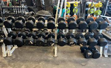 Rubberen Dumbells 20-45 kg + Rek, Ophalen, Gebruikt, Benen, Dumbbell