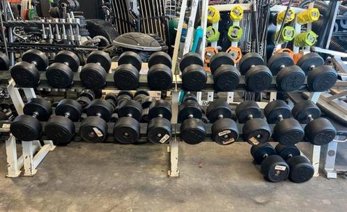 Rubberen Dumbells 20-45 kg + Rek, Sport en Fitness, Fitnessmaterialen, Gebruikt, Dumbbell, Armen, Benen, Borst, Buik, Rug, Ophalen