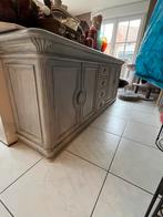 Mooie dressoir en vitrine kast melkglas gepatineerd, Huis en Inrichting, Kasten | Dressoirs, Ophalen, Zo goed als nieuw