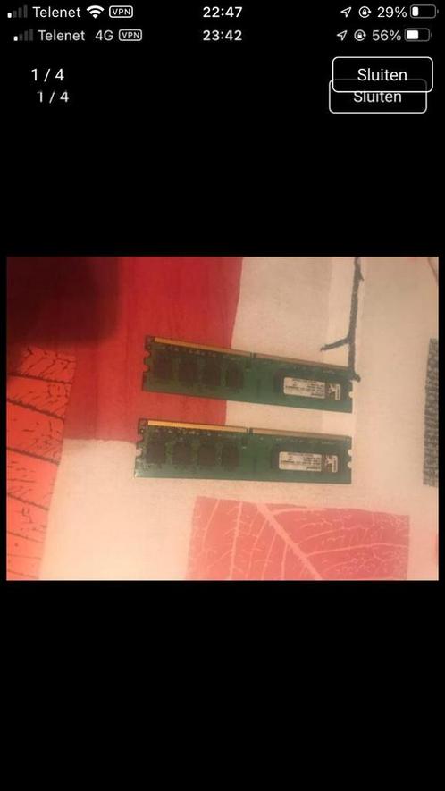Mémoire Kingston DDR2, Informatique & Logiciels, Mémoire RAM, Comme neuf, 2 GB, DDR, Enlèvement ou Envoi