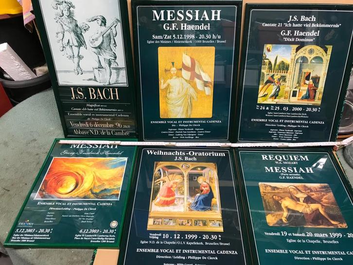 Retro posters klassieke concerten Pasen en Kerstmis, Verzamelen, Posters, Zo goed als nieuw, Ophalen of Verzenden