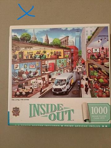 Puzzel  Inside Out 1000 stukjes, Enlèvement ou Envoi, 500 à 1500 pièces, Comme neuf, Puzzle