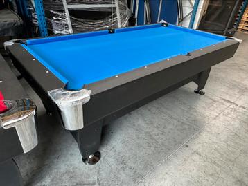 Pooltafel - Biljart - Billard 8Ft Zwart met Blauw laken  beschikbaar voor biedingen