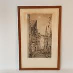 Romain Malfliet (1902-2006) -ets - Stoelstraatje - Antwerpen, Antiek en Kunst, Kunst | Etsen en Gravures, Ophalen of Verzenden