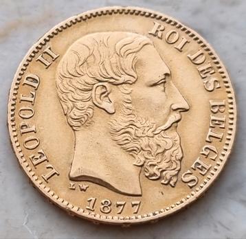 20 Francs 1877 Leopold II  beschikbaar voor biedingen