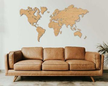 Wereldkaart eiken 130x78 cm nieuw! beschikbaar voor biedingen