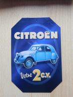 Citroën 2 CV metalen plaat, Verzamelen, Merken en Reclamevoorwerpen, Ophalen of Verzenden, Nieuw, Reclamebord