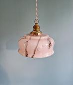 Art Deco hanglamp in roze gemarmerd opaline, 1920-30, Antiek en Kunst, Ophalen of Verzenden
