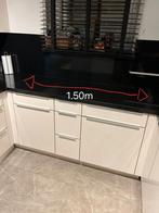 Complete keuken met natuursteen werkblad en toestellen, Huis en Inrichting, Ophalen, Wit, Hoekkeuken