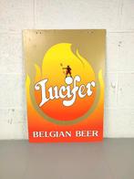 Dubbelzijdige reclame Lucifer / Dentergems witbier, Verzamelen, Ophalen of Verzenden, ., ., .
