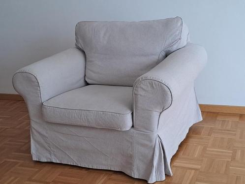 Fauteuil, EKTORP Ikea, beige clair, Maison & Meubles, Canapés | Salons, Utilisé, Banc droit, Une personne, Moins de 150 cm, 75 à 100 cm