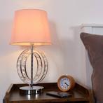Modern Chrome Acryl Jewel Tafellamp Roze kristal led lamp, Ophalen of Verzenden, Nieuw, Glas, 50 tot 75 cm
