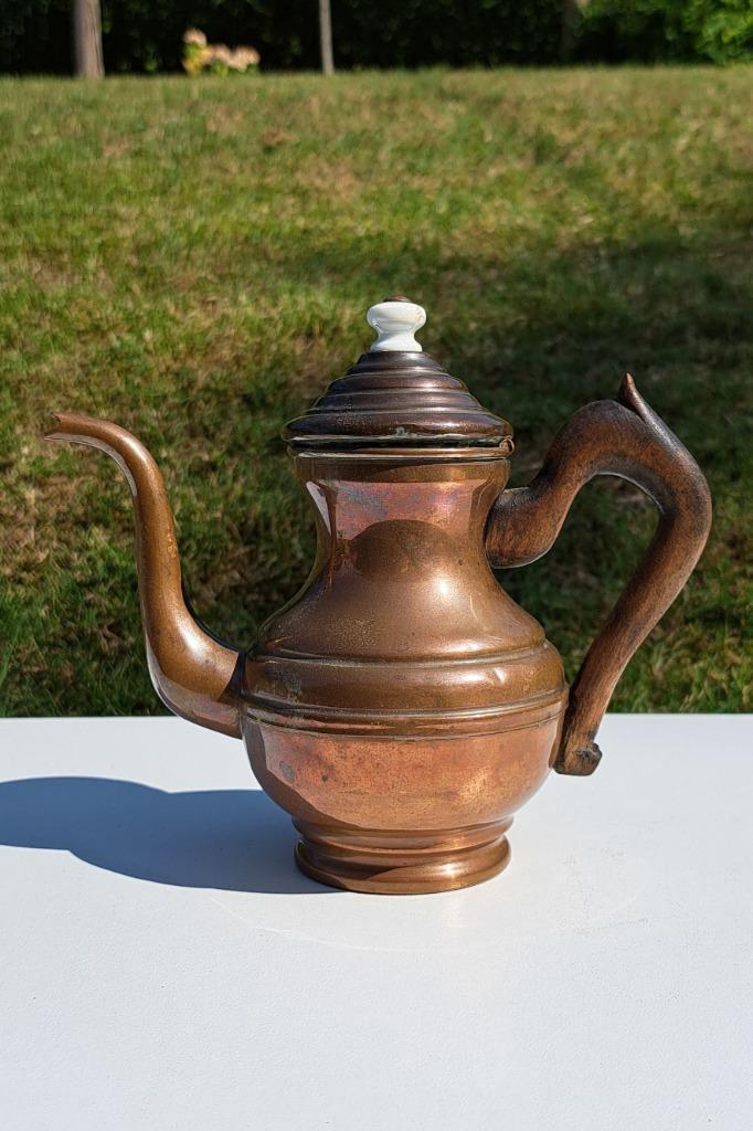 Vintage Koffiepotje in Rood koper diameter 8,5 cm, Antiek en Kunst, Antiek | Brons en Koper, Koper, Ophalen of Verzenden