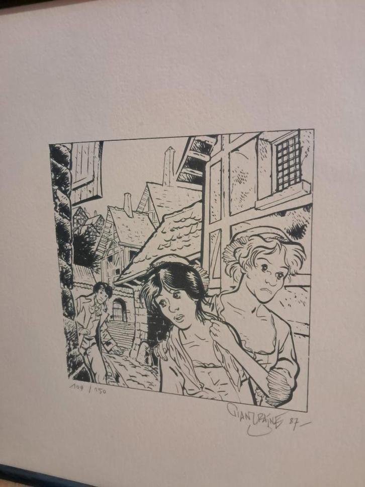 mooie ets "Taxi Girl" uit Robbedoes/Spirou, Boeken, Stripverhalen, Zo goed als nieuw, Eén stripboek, Ophalen of Verzenden