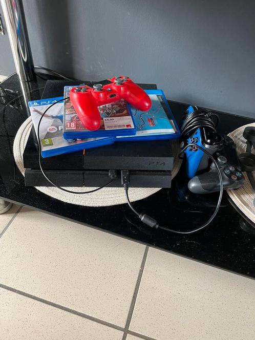 PS4 500gb plus tv 140cm, Games en Spelcomputers, Spelcomputers | Sony PlayStation 4, Zo goed als nieuw, Original, 500 GB, Met 3 controllers of meer