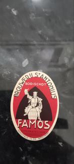 Oud bieretiket famos br ST. Antonius Booischot, Verzamelen, Ophalen of Verzenden, Zo goed als nieuw