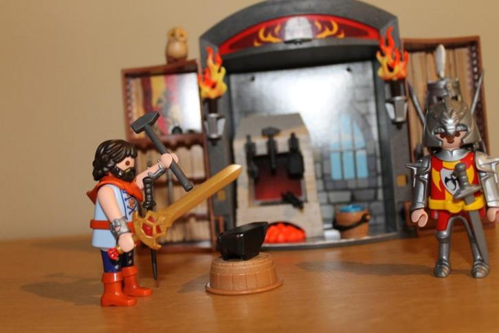 Knights Playmobil 5637  Coffret Chevaliers et forgeron, Kinderen en Baby's, Speelgoed | Playmobil, Zo goed als nieuw, Complete set