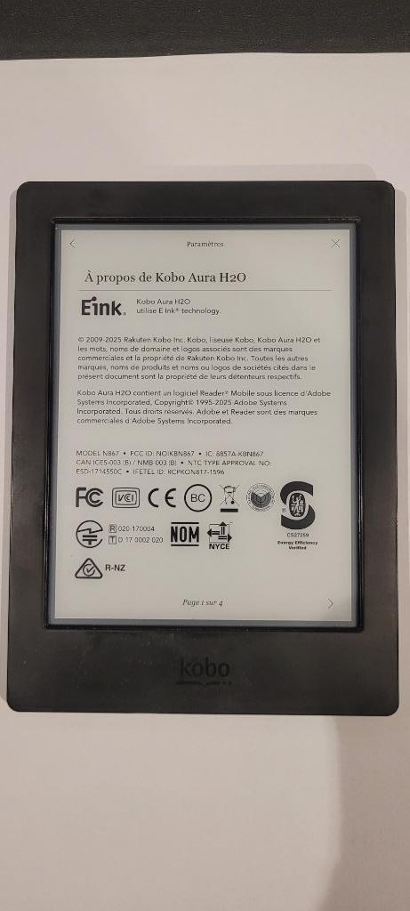 Kobo Aura H2O + protection Noreve, Computers en Software, E-readers, Zo goed als nieuw, 7 inch, 4 GB of minder, Touchscreen, Uitbreidbaar geheugen