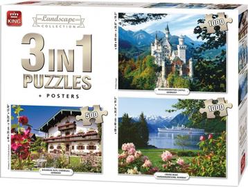 Puzzel King 3 in 1 met 500 & 1000 Stukjes LANDSCAPE COLLECTI disponible aux enchères