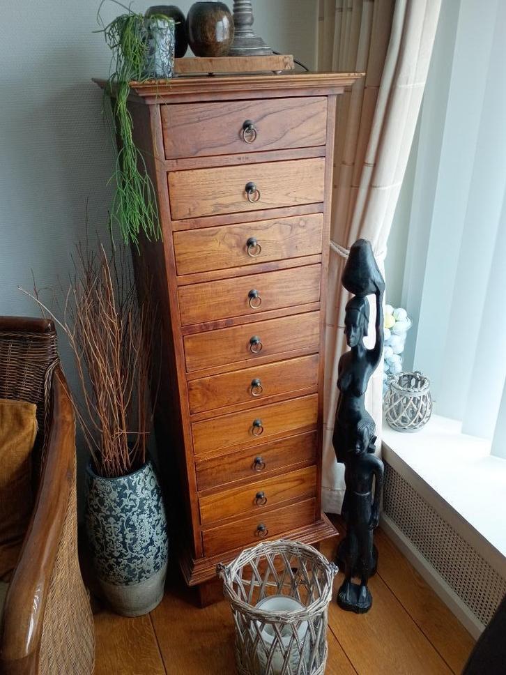 ladenkast koloniaal, Huis en Inrichting, Kasten | Ladekasten, Zo goed als nieuw, Teakhout, Ophalen