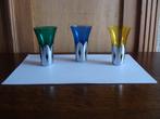 3 verres cristal, avec socle poinçonné argent, vintage, neuf, Ophalen of Verzenden
