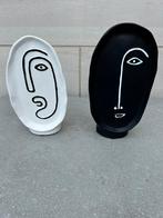 Vase Face set 2 Fancy Home Collection nieuwstaat, Zwart, Aardewerk of Porselein, Ophalen of Verzenden, Zo goed als nieuw