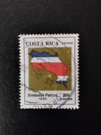 Costa Rica 1990 - Carte et drapeau du pays, Amérique centrale, Affranchi, Enlèvement ou Envoi